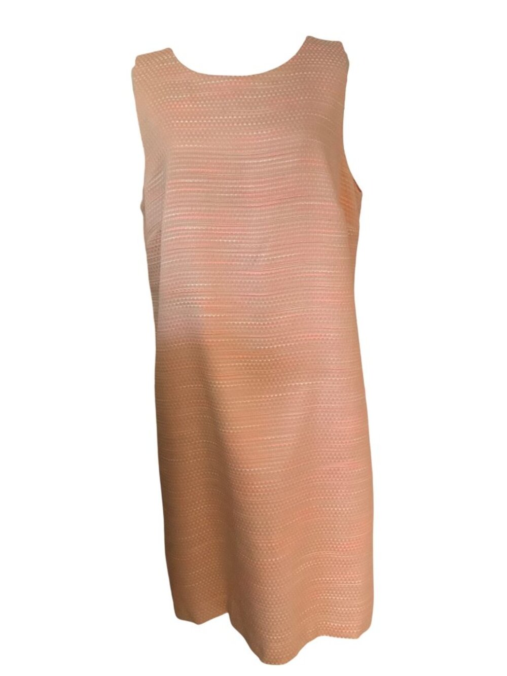 Tahari Orange & Pink Textured Sleeveless Shift Dress Size 10 relaxed comfort & s